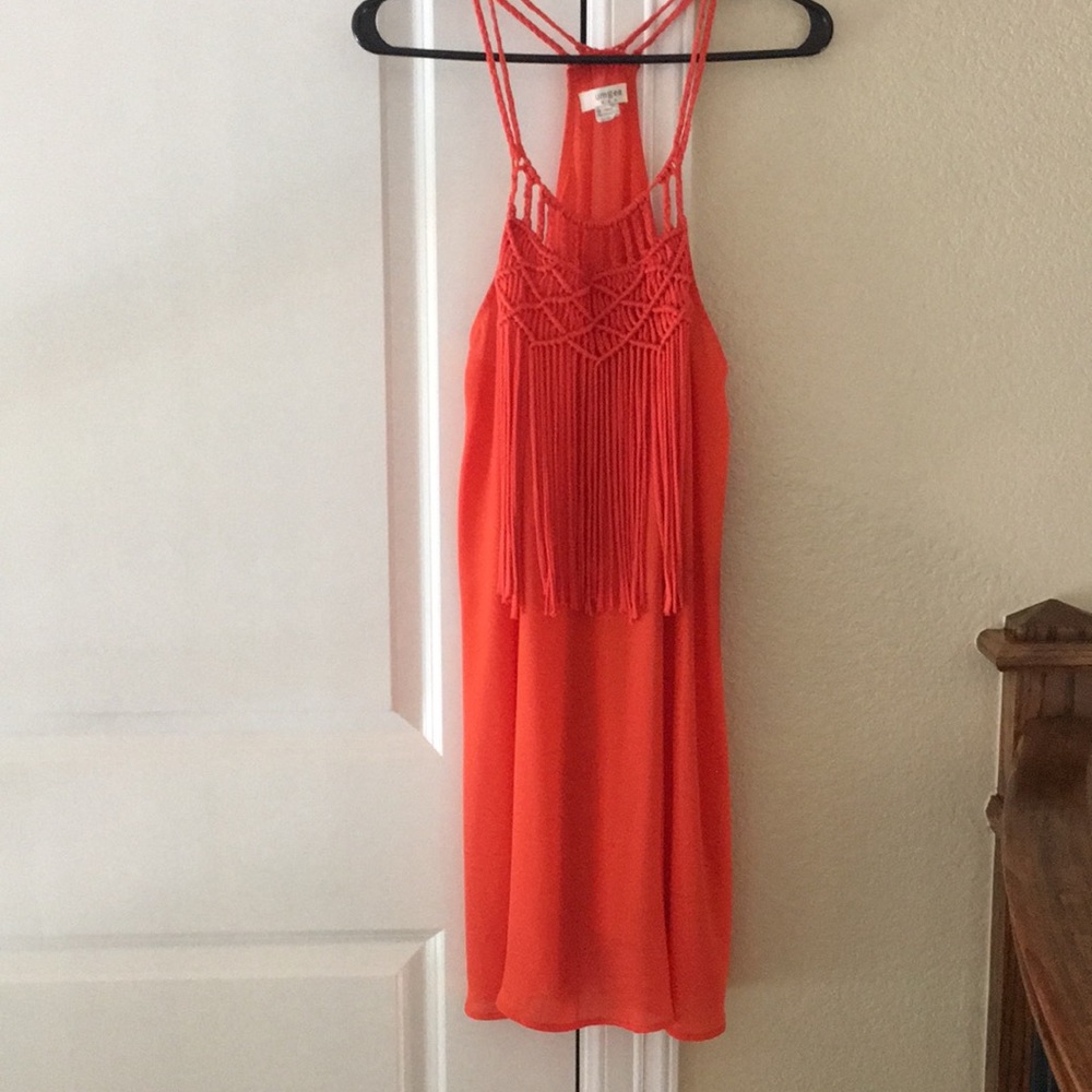 Fringe Racerback Shift Dress